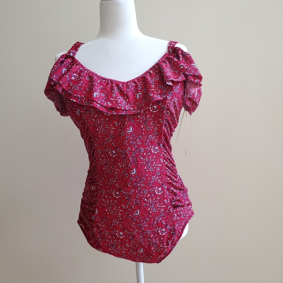 Profile by Gottex Floral Red One Piece Swimsuit - Picture 3 of 8